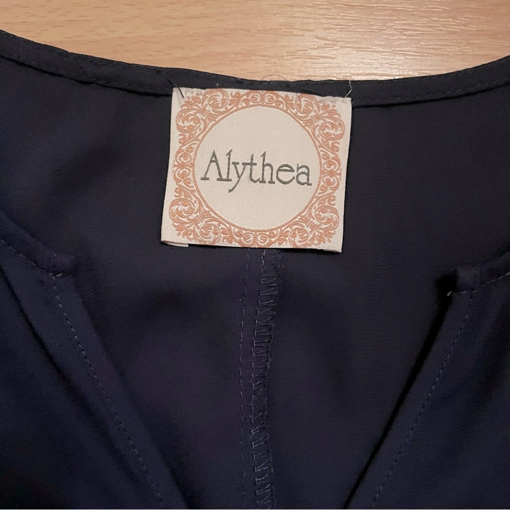 Alythea Navy Ruffled Blouse - Picture 5 of 5